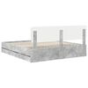 vidaXL Sengestamme med skuff Betonggr&aring; 200 x 200 cm Ingeni&oslash;rtre