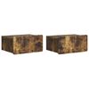 vidaXL Vegghengt Nattbord 2 stk. R&oslash;kt Eik 49 x 34,5 x 24 cm