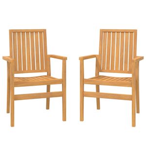 vidaXL Stablebare hagestoler 2 stk 56,5x57,5x91 cm heltre teak