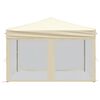 vidaXL Sammenleggbart festtelt med sidevegger kremhvit 3x3 m