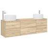 vidaXL Baderomsinnredningssett 3 stk. Sonoma eik 49,5 x 44,5 x 66 cm