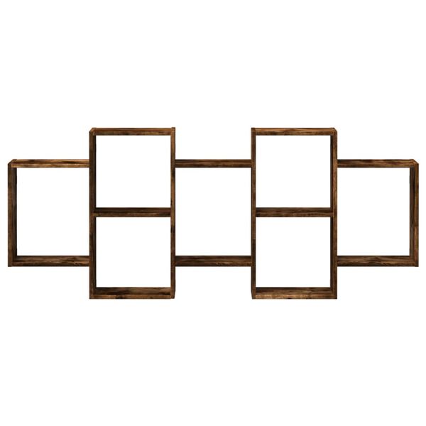 vidaXL Vegghylle røkt eik 159x18x65 cm konstruert tre