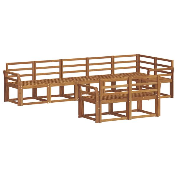vidaXL Utend&oslash;rs sofa-sett 8 pcs Naturlig Solid akasietre