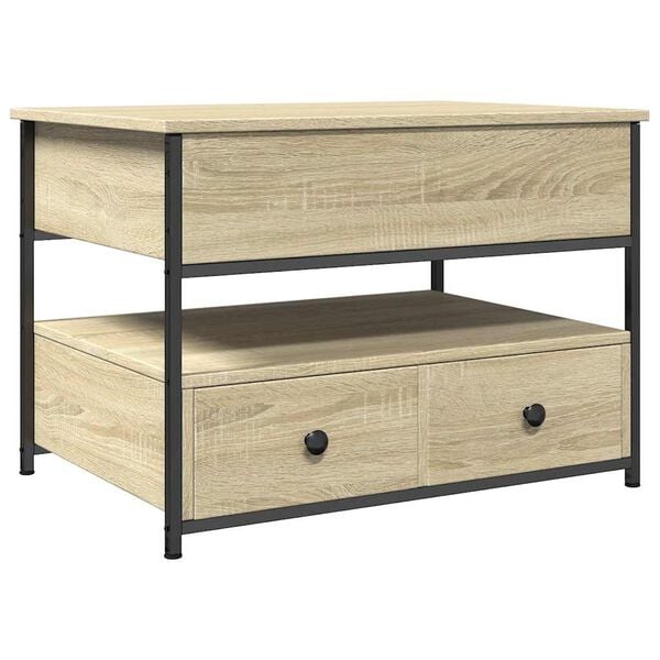 vidaXL Salongbord sonoma eik 70x50x50 cm konstruert tre og metall