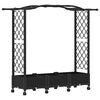 vidaXL Hevet Bed med Trellis og Tak Svart 169 x 40 x 129 cm PP