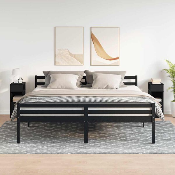 vidaXL Nattbord 2 stk med skuff svart 25x31x66 cm