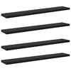 vidaXL Bokhyllebrett 4 pcs Svart 60 x 10 x 1,5 cm Konstruert tre