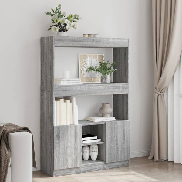 vidaXL Highboard gr&aring; sonoma 92x33x140 cm konstruert tre