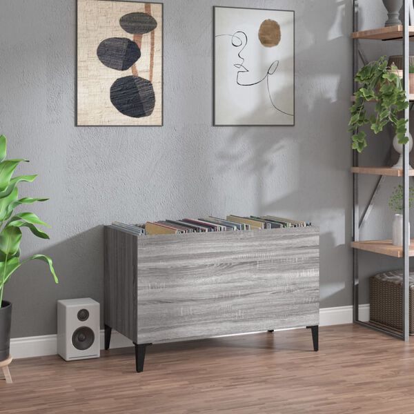 vidaXL Hifi-benk grå sonoma 74,5x38x48 cm konstruert tre