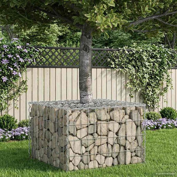 vidaXL Gabion hevet seng s&oslash;lv 60 x 60 x 40 cm Galvanisert St&aring;l
