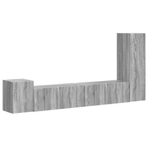 vidaXL TV-benksett Veggmontert 3 pcs Gr&aring; Sonoma Konstruert tre