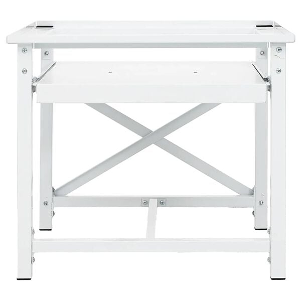 vidaXL Vaskemaskinstativ med uttrekkbar hylle hvit