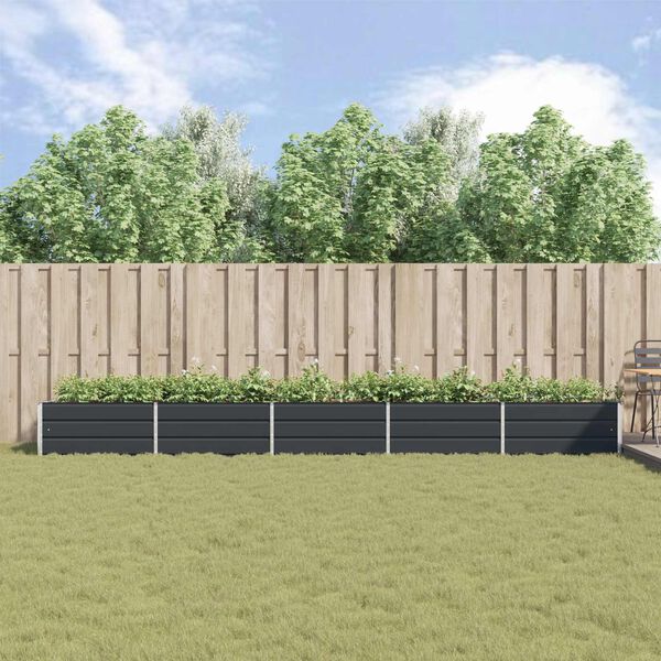 vidaXL Plantekassed Antrasitt 195 x 100 x 45 cm Galvanisert St&aring;l