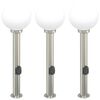 vidaXL Pullertlamper med stikkontakt 3 stk 80 cm rustfritt st&aring;l IP44