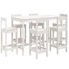 vidaXL Hagebarsett 7 deler hvit heltre furu