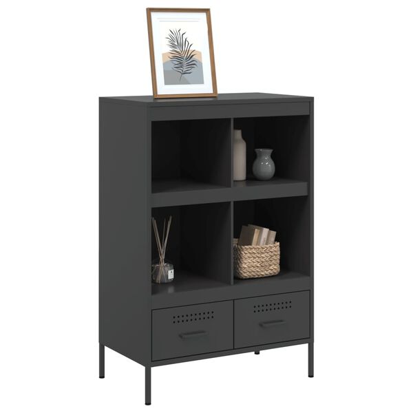 vidaXL Highboard svart 68x39x101,5 cm stål