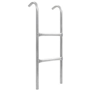 vidaXL Stige til trampoline 2 trinn st&aring;l s&oslash;lv 72 cm (egnet for 65 cm h&oslash;yde)