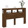 vidaXL Sengegavl med LED brun eik 160x18,5x103,5 cm konstruert tre
