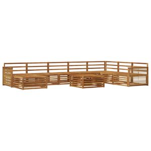 vidaXL Utend&oslash;rs sofa-sett 9 pcs Naturlig Solid akasietre