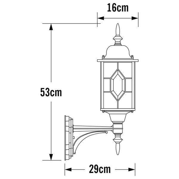 KONSTSMIDE Vegglampe Milano oppover svart og s&oslash;lv