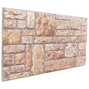 vidaXL Veggpaneler 10 stk. 100 x 50 cm Lys brun og hvit EPS Skum