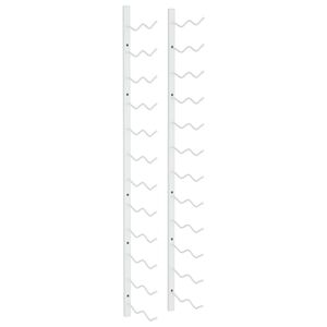 vidaXL Veggmontert vinstativ for 24 flasker hvit jern
