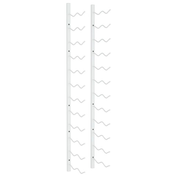 vidaXL Veggmontert vinstativ for 24 flasker hvit jern