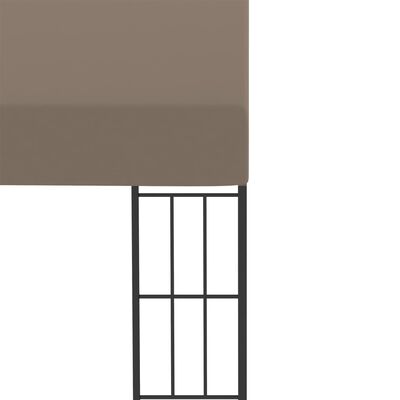 vidaXL Veggmontert paviljong 4x3 m gråbrun stoff