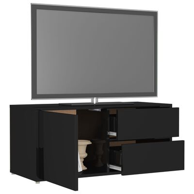 vidaXL TV-benk høyglans svart 80x34x36 cm sponplate