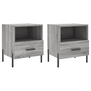 vidaXL Nattbord 2 stk gr&aring; sonoma 40x35x47,5 cm konstruert tre