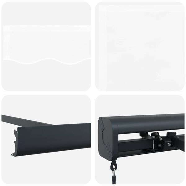 vidaXL Innvendbar Markise Hvit 300 x 250 cm Stoff og Metall