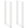 vidaXL Barbordben U-formet 2 stk hvit 50x(90-91) cm st&aring;l