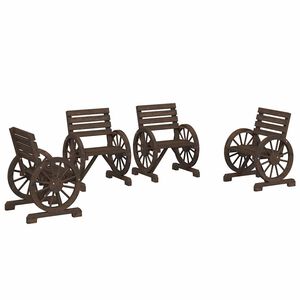 vidaXL Utestoler 4 stk heltre gran