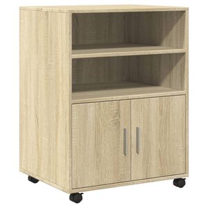 vidaXL Rulleskap sonoma eik 60x48x81 cm konstruert tre