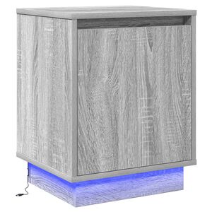 vidaXL Nattbordskap Gr&aring; 39 x 34,5 x 50 cm Konstruert tre