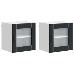 vidaXL Vegghylle LUCCA 2 pcs Svart 40 x 31 x 40 cm Konstruert tre