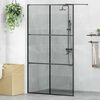 vidaXL Walk-in Dusjvegg Svart 115 x 195 cm herdet glass