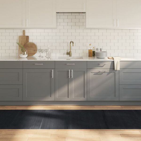 vidaXL Teppe rektangul&aelig;rt svart 80x400 cm bambus