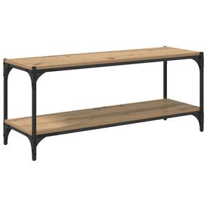 vidaXL TV-skap 2 niv&aring;er 100x33x41cm Ingeni&oslash;rtre og jern Artisan Eik