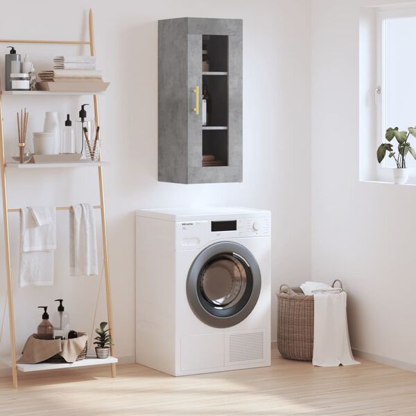 vidaXL Veggskap betonggr&aring; 69,5x34x90 cm