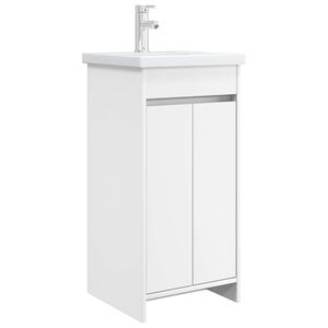 vidaXL Badm&oslash;bel med vask Hvit 42 x 40 x 84,5 cm Konstruert tre