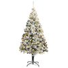 vidaXL Kunstig juletre med 300 LED Hvit 180 cm PVC og St&aring;l og Plast