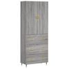 vidaXL Highboard gr&aring; sonoma 69,5x34x180 cm konstruert tre
