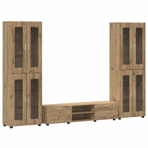 vidaXL TV-benksett med skuff med d&oslash;r FLORIN Artisan Eik Konstruert tre