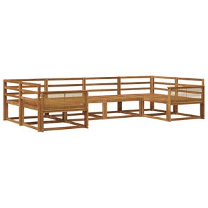 vidaXL Utend&oslash;rs sofa-sett 6 pcs Naturlig Solid akasietre