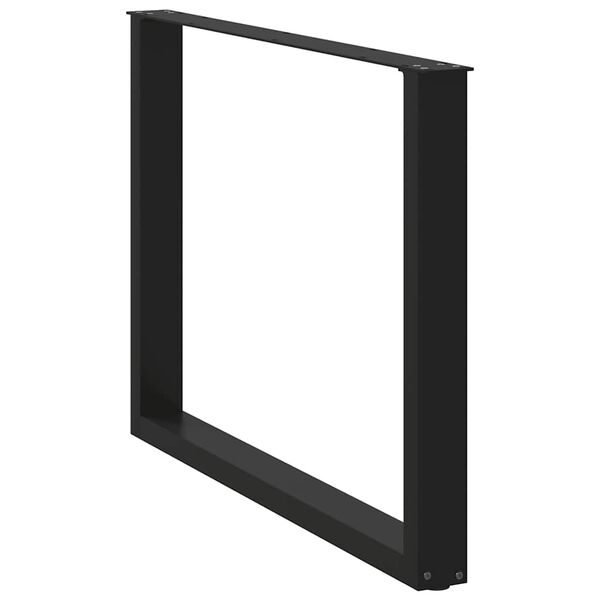 vidaXL Spisebordben U-formet 2 stk svart 100x(72-73) cm st&aring;l