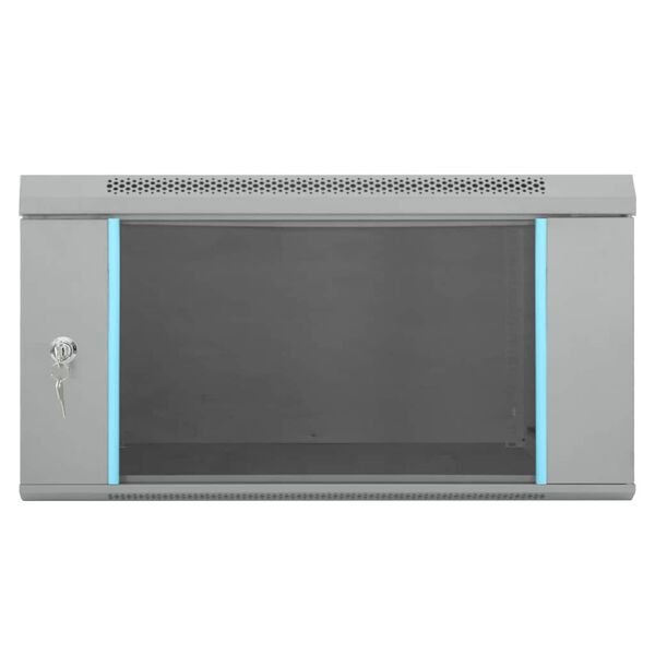 vidaXL Nettverkskabinett med lagring Grå 60 x 60 x 35 cm Stål