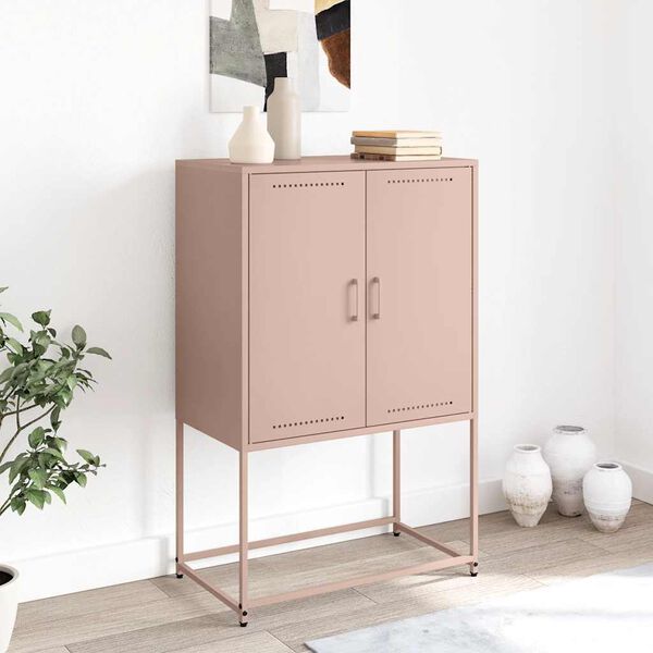 vidaXL Highboard rosa 68,5x38,5x107 cm stål