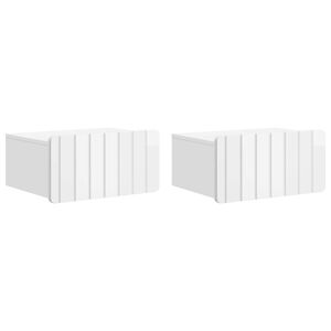 vidaXL Vegghengt Nattbord 2 stk. H&oslash;gglans hvit 49 x 34,5 x 24 cm