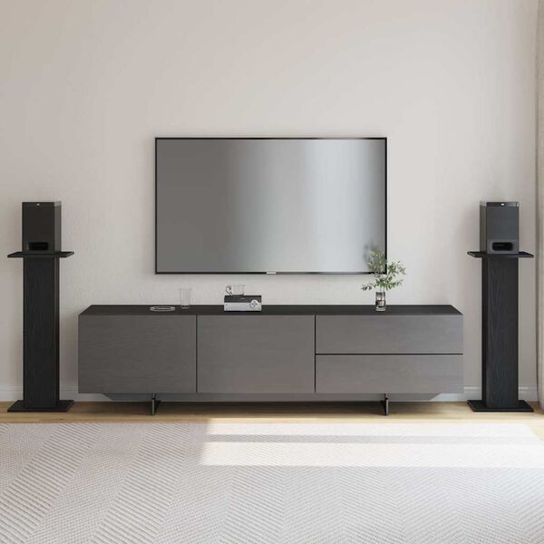 vidaXL Høyttalerstativer 2 pcs Svart Eik 30 x 30 x 80 cm